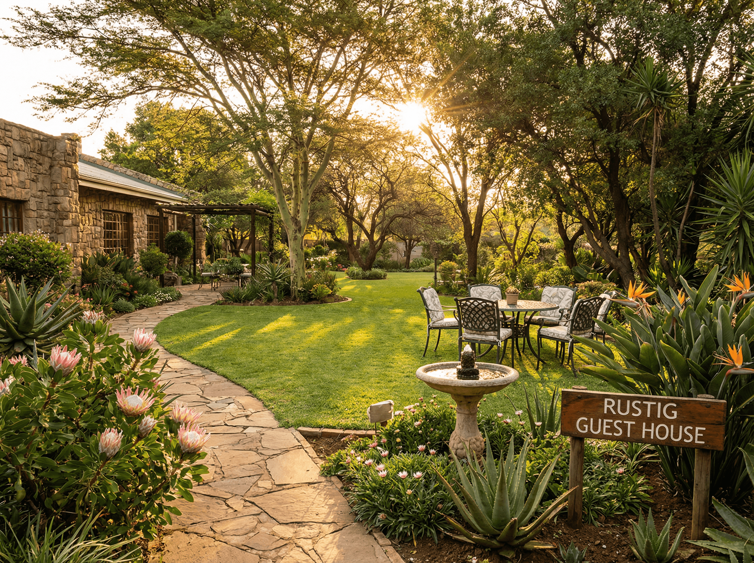 Traditional South African braai area at Highveld Guest House
